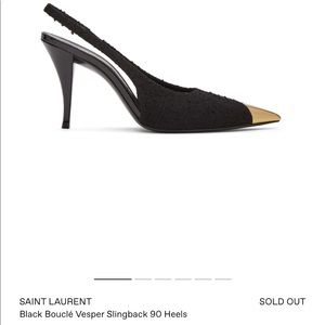 SAINT LAURENT
Viper Bouclé Slingback Pumps
